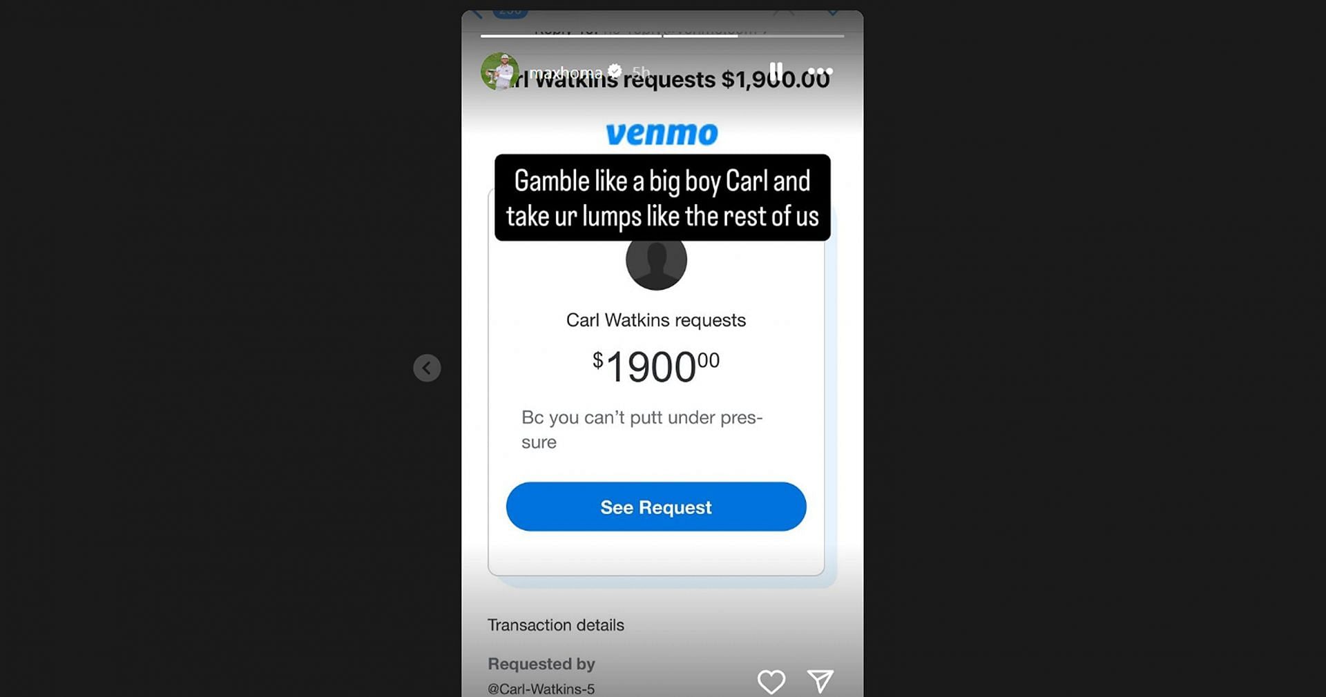 Max Homa claps back at gambler requesting $1900 after John Deere Classic loss/@maxhoma